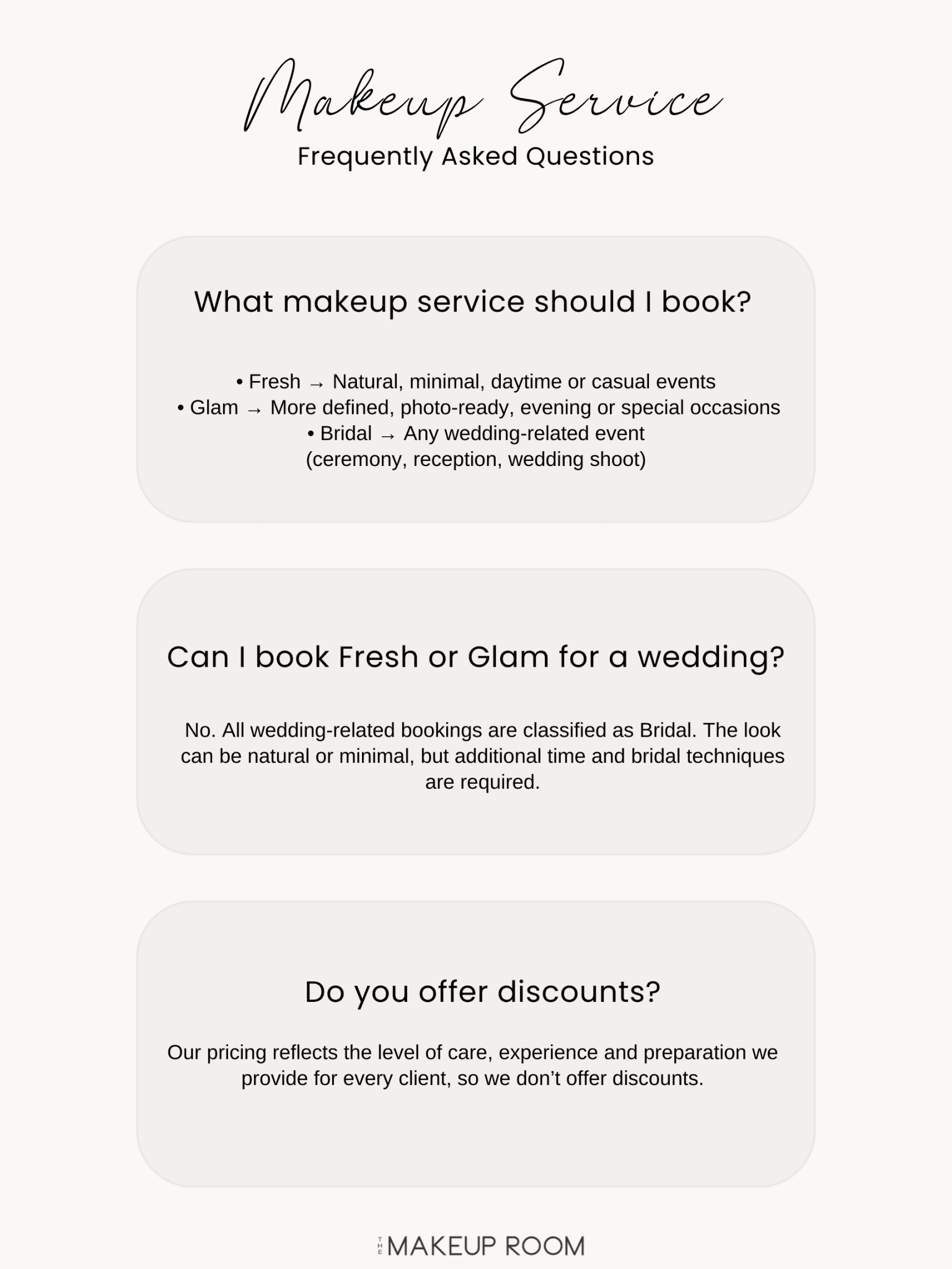 MAKEUP SERVICE - The Makeup Room